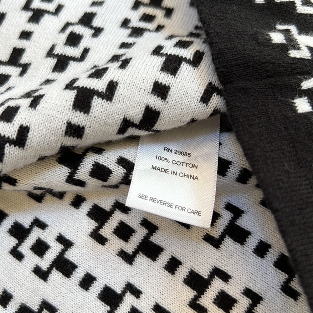 Pendleton Xl Black/White Front Button Cotton Card… - image 5